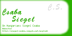 csaba siegel business card